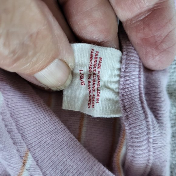 Levi's Ladies Pink Striped Knit Top, sz L (more like a Medium!) - Picture 5 of 6